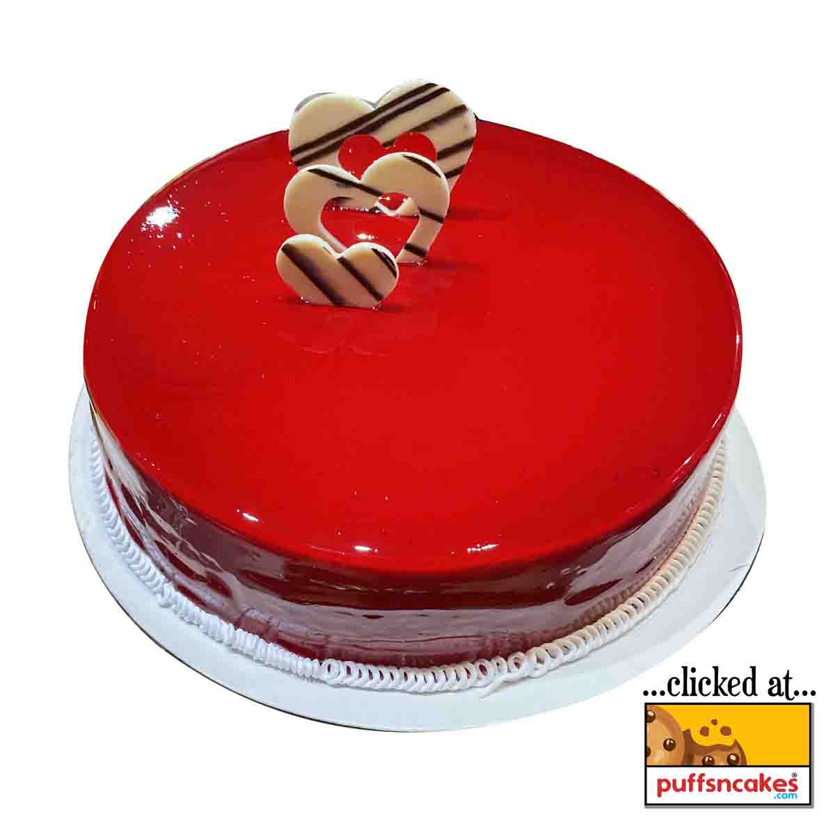 (936) Red Love Glossy Cake